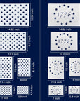 American Flag 50 Star Stencils and 13 Stars 1776 Templates, American Flag Templates, Ideal for Painting on Wood, Fabric, Paper, Walls [6 Sizes, 2 Styles]