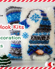Latch Hook Kits for DIY Throw Pillow Cover,Needlework Cushion Cover Hand Craft Crochet for Great Family 17X17Inch Christmas Hat