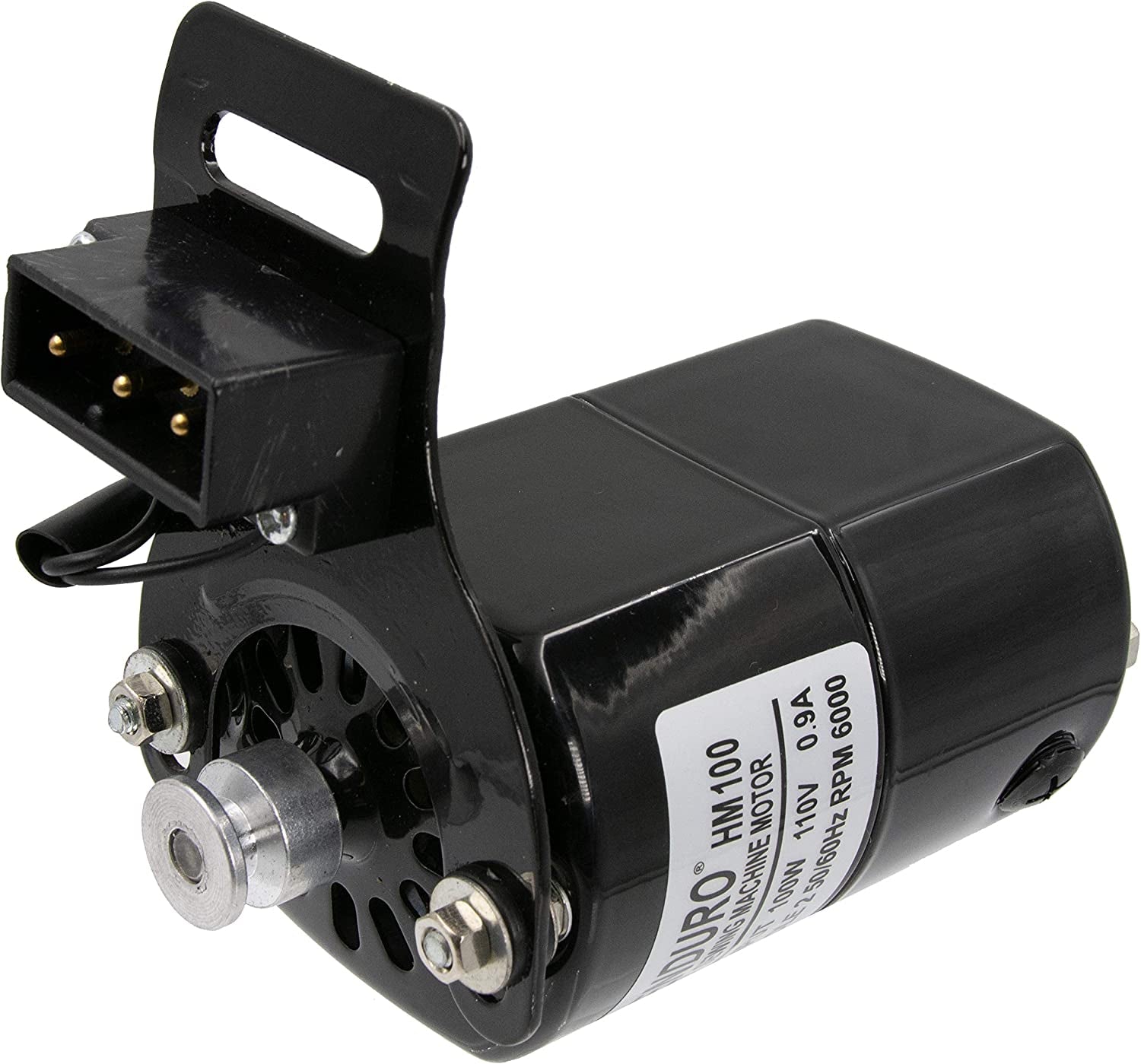 Sewing Machine Motor Kit with Foot Pedal & Belt - 110 Volt, 100 Watt for Imported & Domestic Home Sewing Machines (Black)