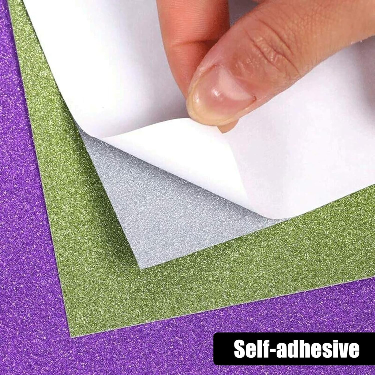 30 Sheets Glitter Cardstock Paper, A4 Sparkly Paper Premium Craft Cardstock Self-Adhesive Glitter Sticker Paper for Art Projects Gift Wrapping Party Decorations 10 Colors 250Gsm