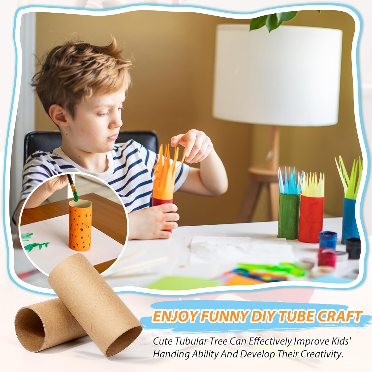 70 Pieces Cardboard Tubes for Crafts, Brown Kraft Toilet Paper Rolls for Crafts - 1.5 X 3.2 Inches Strong and Pressure-Resistant Tubes for School Supplies Classrooms Kids DIY Art
