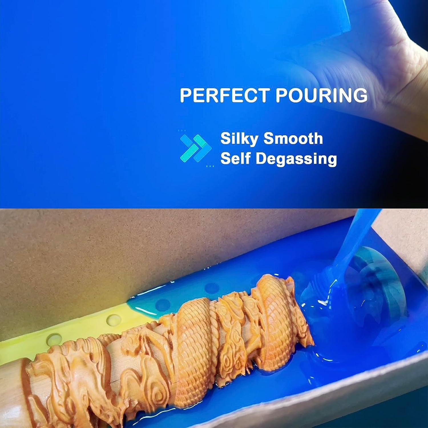 Silicone Mold Making Kit,Liquid Silicone for Mold Making 30A Sapphire Blue,High Strength Silicone Rubber Mold Making Kit,1:1 by Volume Ideal for Casting Resin/Jewelry Silicone Molds 4.4 Lbs