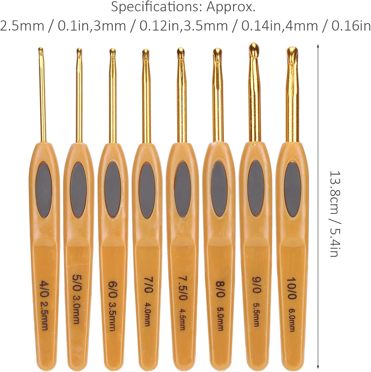 Crochet Hooks Sets 8Pcs Soft Touch Crochet Hooks Aluminum Ergonomic Knitting Needles Set for Crocheting Yarn Craft 2.5-6Mm