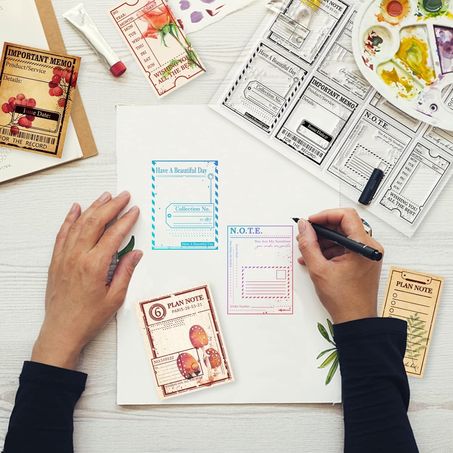 Vintage Plan Label Clear Stamps for DIY Scrapbooking Organizer Task Arranger Silicone Clear Stamp Scheme Seals for Journals Decorative Cards Making Photo Album