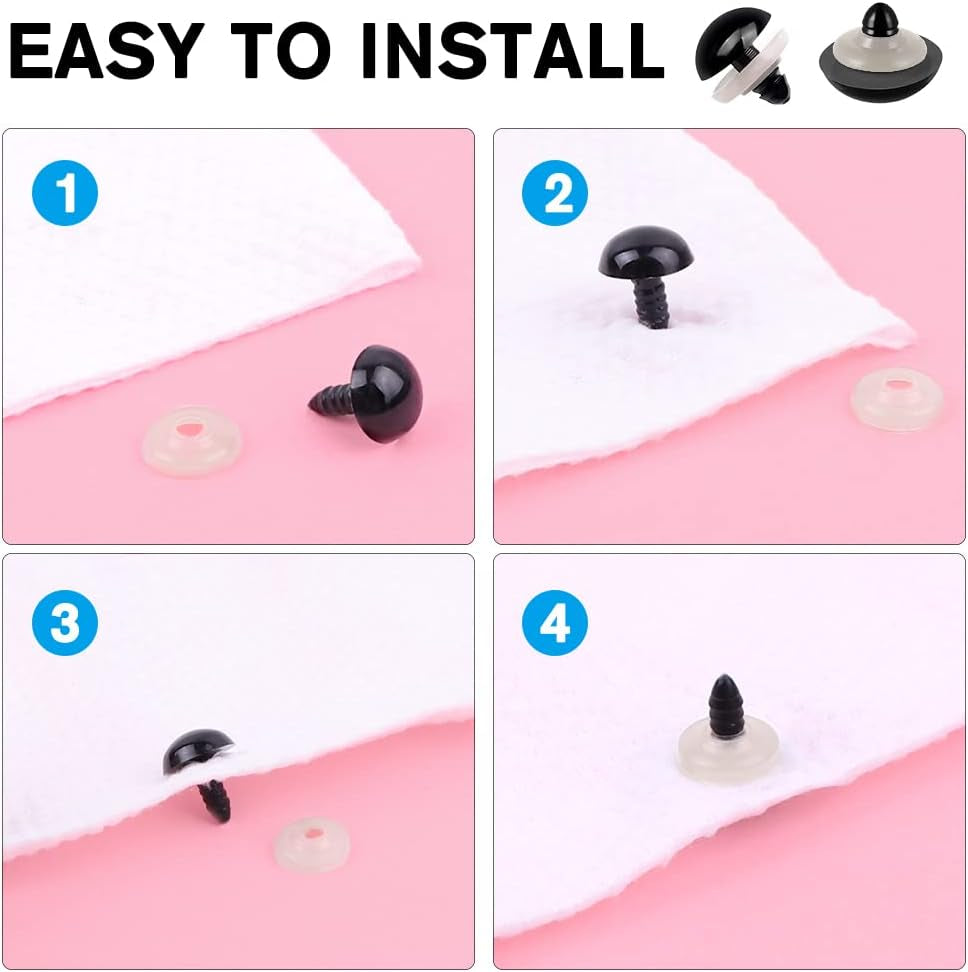 748PCS Safety Eyes for Crochet,6-22Mm Black White Eyes Noses with Washers Stuffed Animals Amigurumi Craft Doll Making Teddy Bear Toy Brand