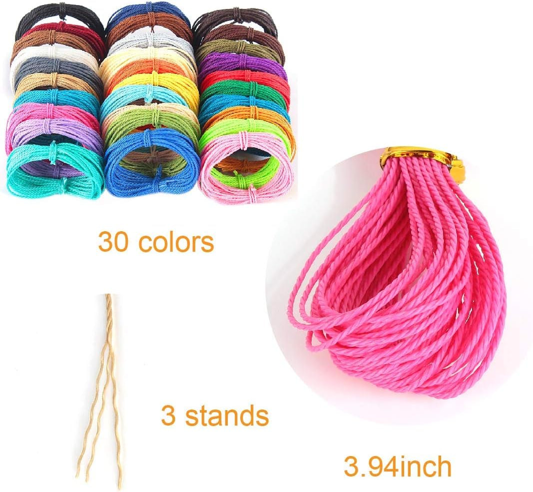 Waxed Thread 30 Colors 1Mm 328 Yards Wax Cotton String Waxed Polyester Cord for Bracelets Necklace Jewelry Making Friendship Bracelet