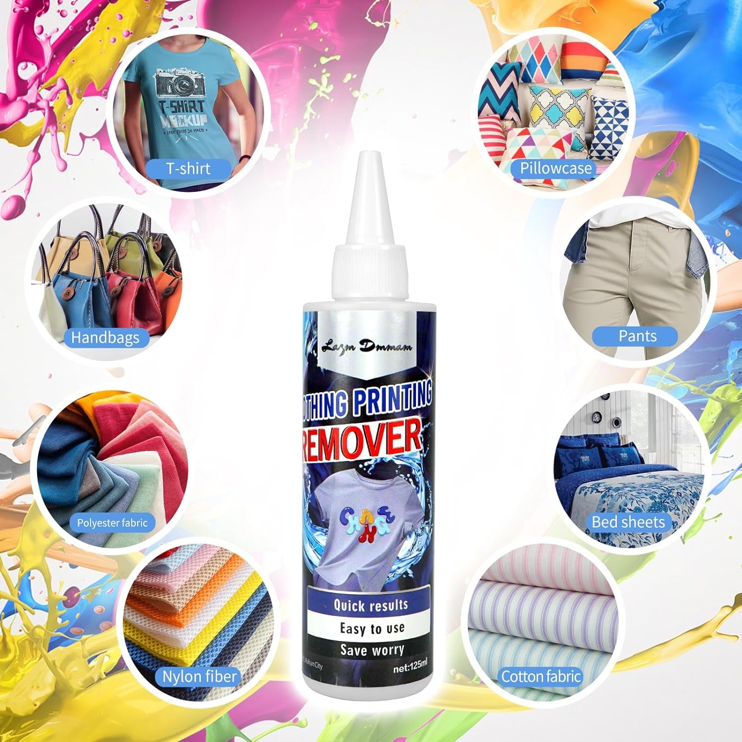 Heat Transfer Vinyl Remover for Fabrics, Rapid Remover Adhesive Remover, Powerful Residue Remover-125 ML