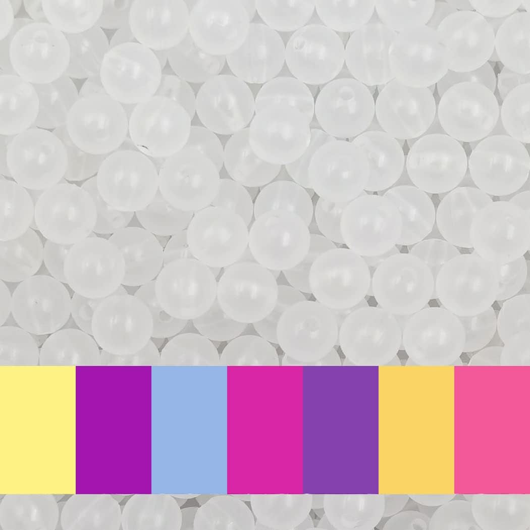700Pcs UV Pony Beads Luminous Beads Changing UV Reactive Plastic Beads Glow in the Dark Fun for Jewerly Bracelets Making 8X6Mm