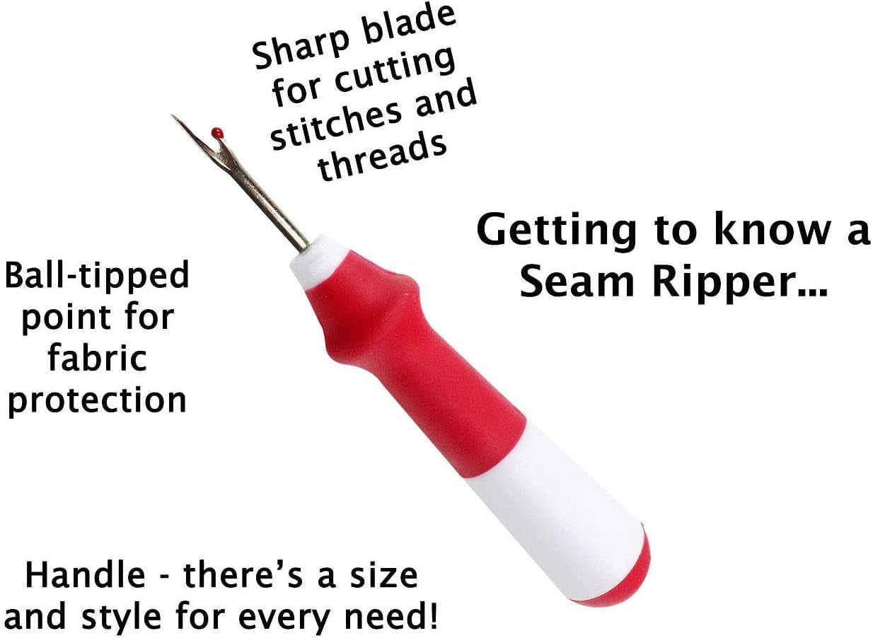 5 Pieces Ergonomic Grip Seam Ripper, Colorful Large Thread Remover for Sewing Crafting Removing Embroidery Hems and Seams