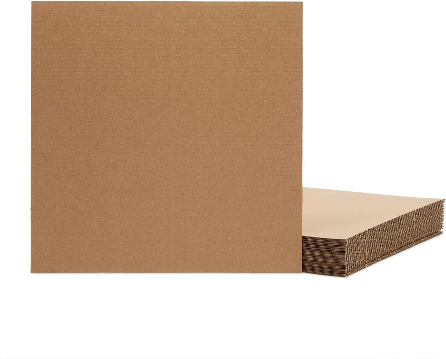 24 Pack Corrugated Cardboard Sheets 12X12, Flat Square Card Board Inserts for Packaging, DIY Crafts
