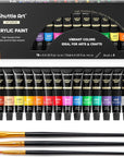Acrylic Paint Set, 16 X12Ml Tubes Artist Quality Non Toxic Rich Pigments Colors Great for Kids Adults Professional Painting on Canvas Wood Clay Fabric Ceramic Crafts