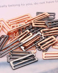 40PCS Metal Bra Strap Hooks for Sewing Bikini Halter Tops Bathing Suit Clips Clasp Swimsuit Adjustment Slides for Lingerie Slip Dress Camisole, 18Mm and 25Mm, Rose Gold and Metallic Black