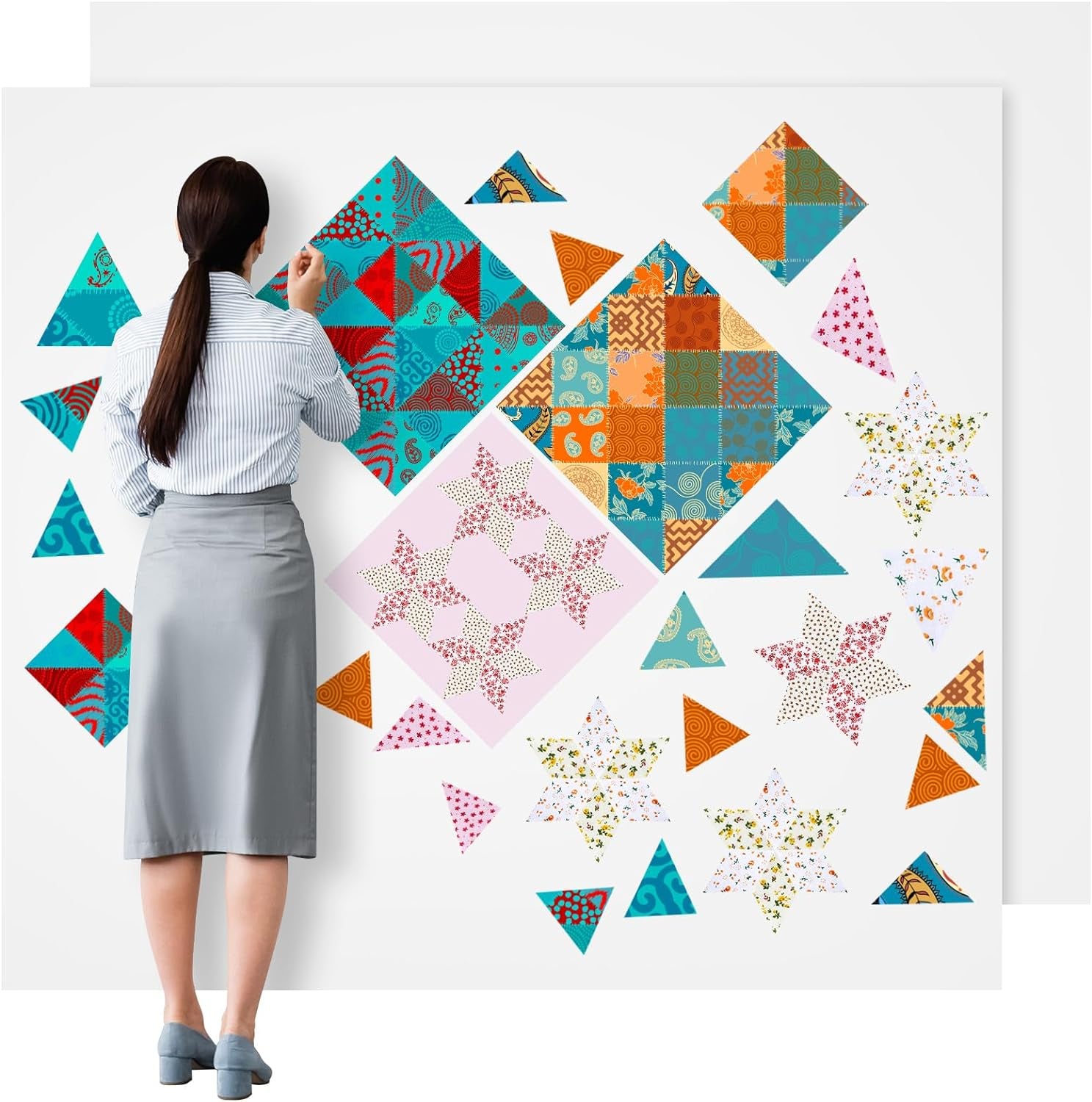 2 Pieces Quilt Design Wall Fabrics 72 in X 60 in Fabrics for Quilters Design Wall Quilting Wall Fabric Sewing Quilting Supplies for Quilt Fabrics Craft Sew Display Wall Double Sided Fleece