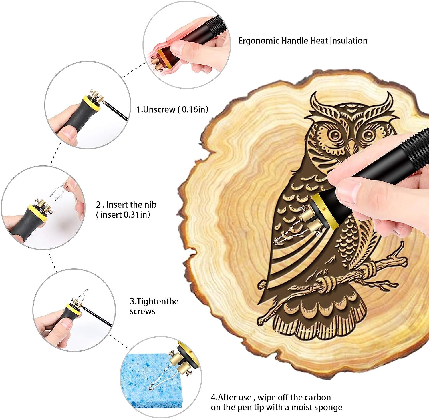 Wood Burning Kit,Wood Burning Tool,Wood Burner Tool,Wood Burning Tips,Pyrography Kit, Wood Burning Kit for Beginners,Wood Burning Kit for Kids,Reminder for Australian Users, USE Voltage 110~127V