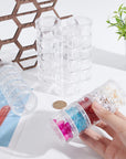 15G/15ML Stackable round Plastic Containers 5 Column(5 Layer/Column) Bead Storage Jars for Seed Beads, Nail Art Glitters, Diamond Drills