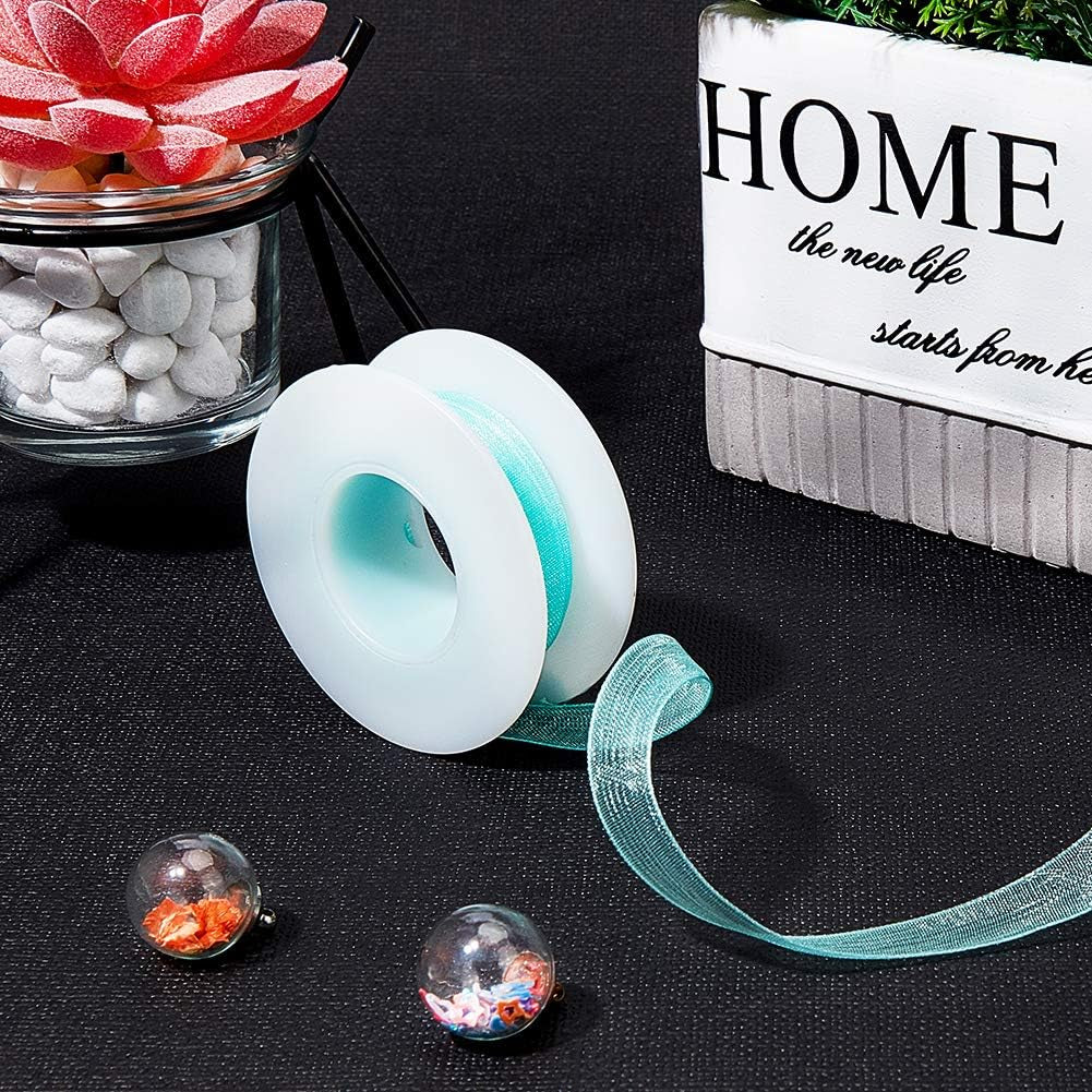 20 Pack Empty Spool, Plastic Ribbon Spools Wire Weaving Bobbins Empty Thread Spools Ribbon Chain Tape Spools White Spools for Embroidery Thread Yarn Ribbon Crafts Sewing 2.16X0.78Inch