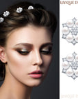 66 Pieces Craft Pearl Crystal Rhinestone Buttons Flower Faux Pearl Bouquet Embellishments for Crafting Flat Back Decorative Button DIY Jewelry Making Supplies Wedding Bouquet Jewelry (Silver)