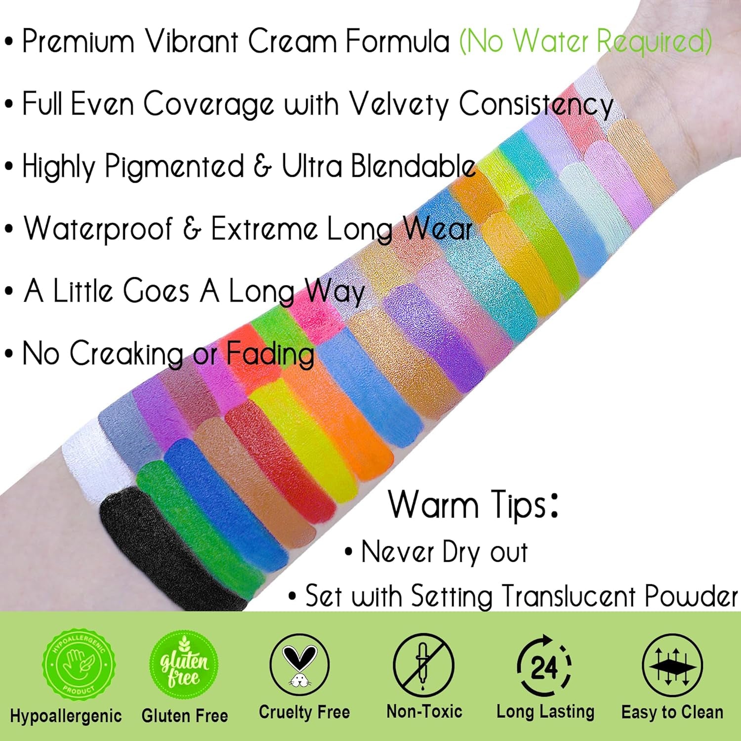 36 Colors Face Body Paint Oil, Hypoallergenic Face Painting Kit Professional for Kids Party with 30 Stencils + 10 Brushes for Halloween SFX Special Effects Cosplay Costume Makeup Supplies