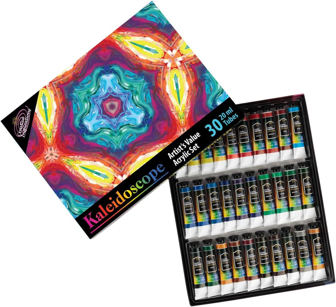 Acrylic Paint - Kaleidoscope Set - 20 Ml Tube - Smooth &amp; Creamy Consistency, Vibrant Pigmentation, Great Coverage for Artists - Clean up with Soap &amp; Water