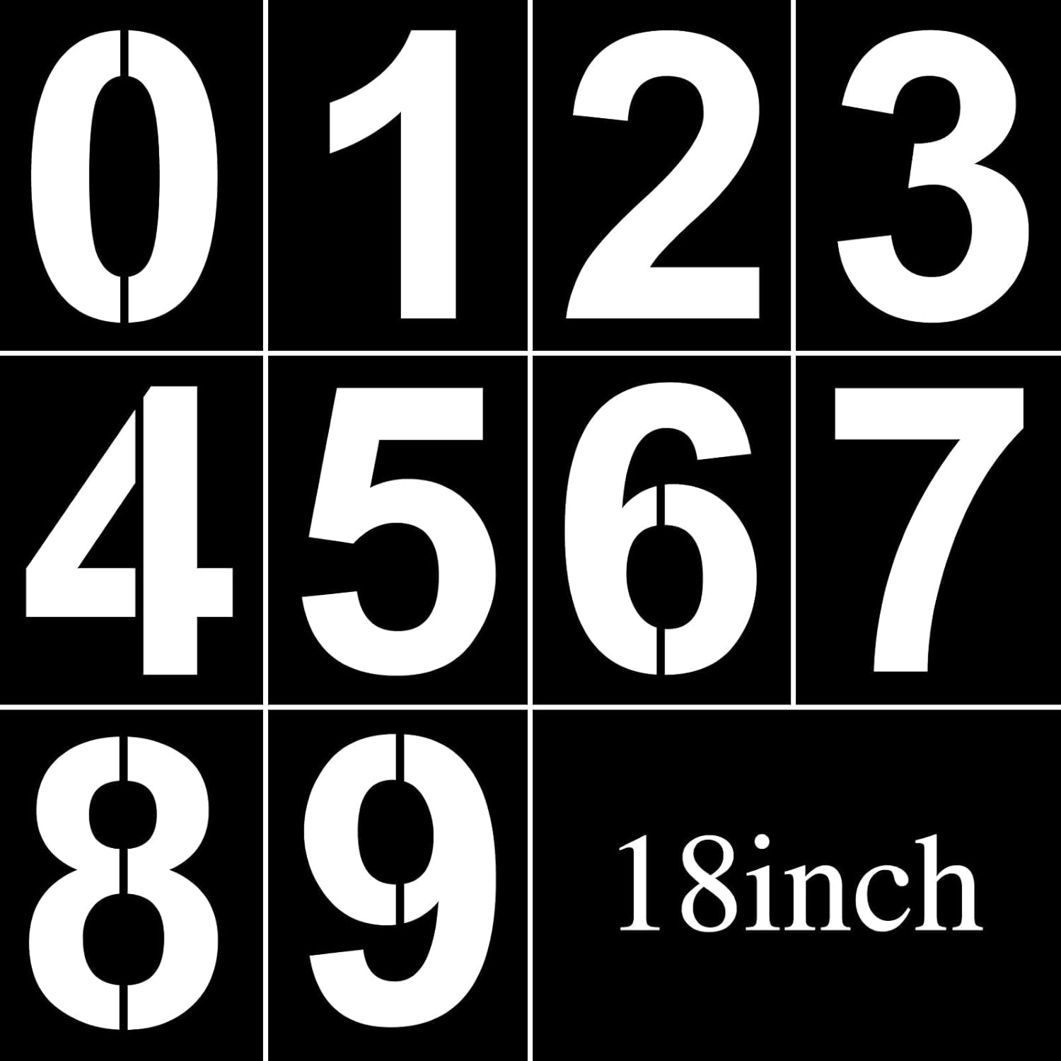 8 Inch Large Number Stencils Set 0-9 Address Number Stencil Reusable Plastic Digital Stencils Templates for Cake Stencil Address Number Painting Stencils Templates