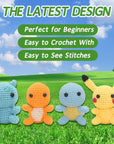 Crochet Kit for Beginners, Complete 4 PCS Cute Animals Crochet Kits for Adults with Step-By-Step Instructions and Video Tutorials - Best Knitting Birthday Gift (4P, Cute Animals)