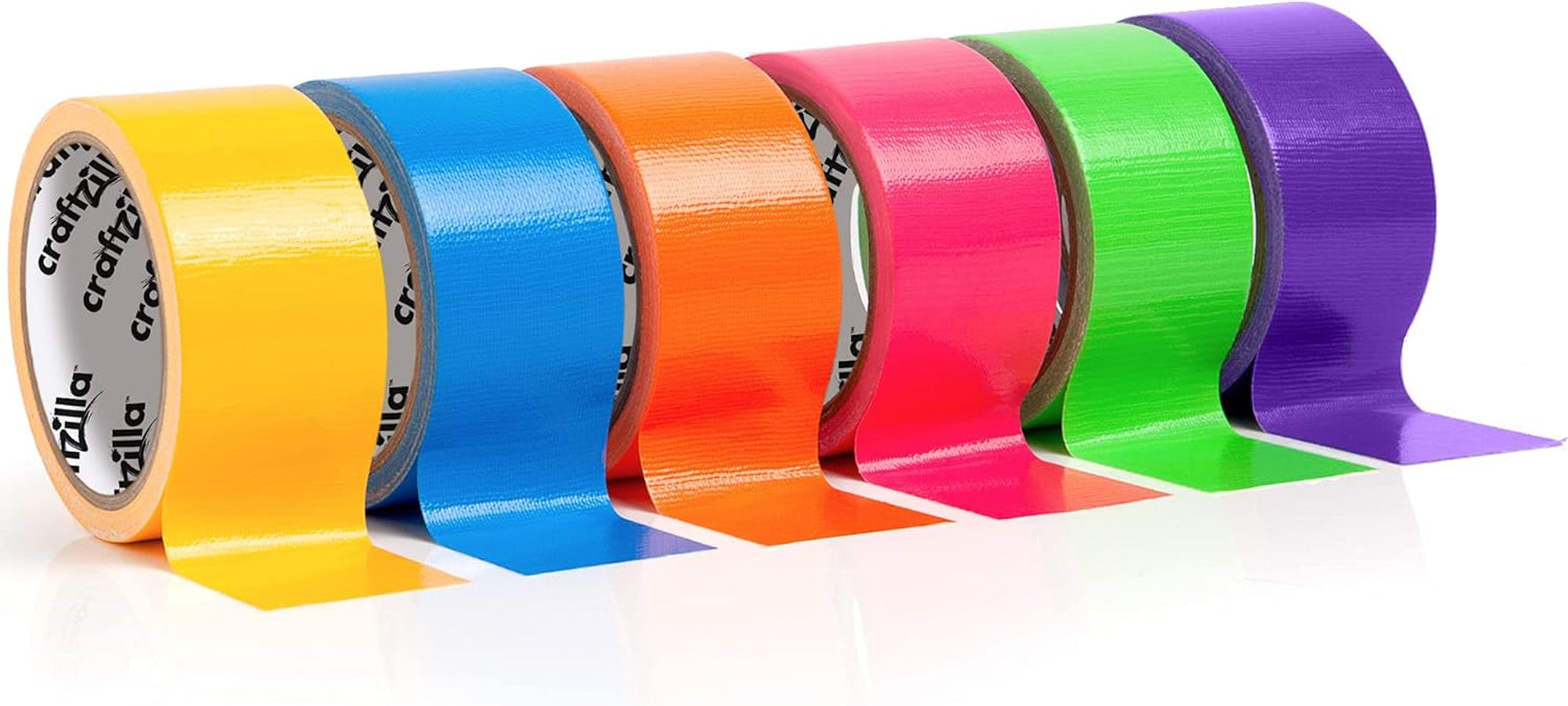 Rainbow Colored Duct Tape Pack - 6 Bright Duct Tape Colors - 10 Yards X 2 Inch - Colored Tape Rolls - Multipack for Arts - Colored Duct Tape Variety Pack