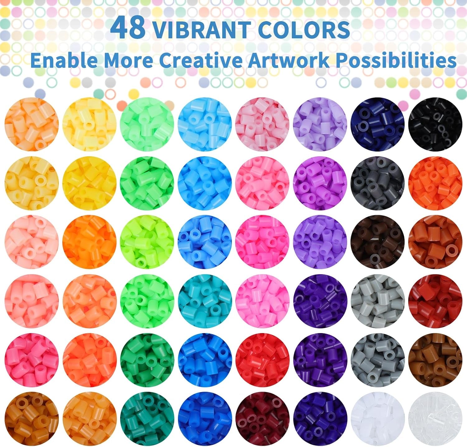 25000 Mini Fuse Beads Kit, 2.6Mm Beads, Tiny Melty Beads in 48 Colors for Boys and Girls, Fuse Beads Set with 4 Pegboards, 3 Tweezers, 3 Ironing Paper for Arts, Crafts & Gifts