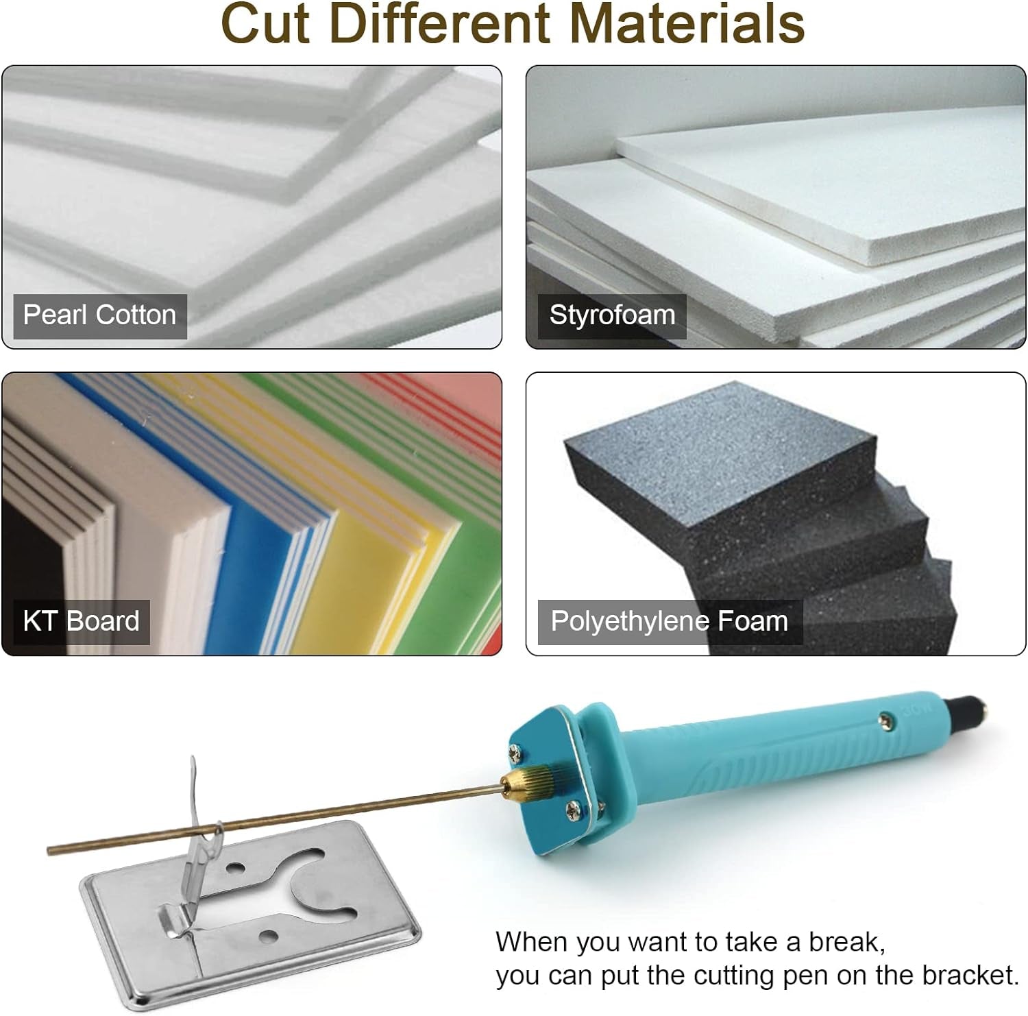 Foam Cutter Electric Hot Wire Cutter Pen 10CM Foam Board Cutter with Stand 18W Hot Knife Styrofoam Cutting Pen with Apaptor Foam Cutting Tool for White Sofe Styrofoam Foam Cutting,Arts,Handcraft