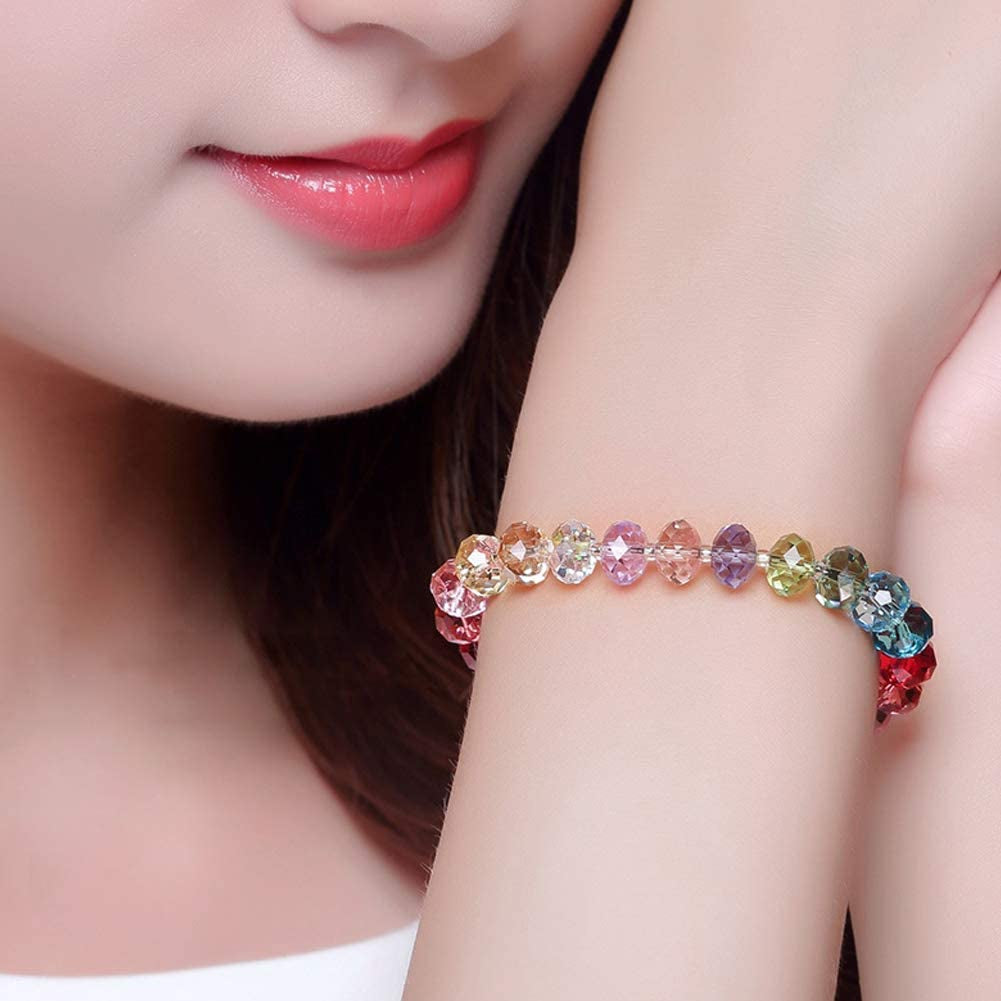 8Mm Wholesale Briolette Crystal Glass Beads for Jewelry Making Faceted #5040 Briollete Rondelle Shape Assorted Colors with Container Box