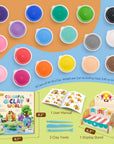 Air Dry Clay Kit for Kids - Comes with Instructional Guide Featuring 4 Scenes & 26 Projects Tutorials, 18 Cans of Modeling Clay, Includes Display Stand, Gift for Girls and Boys