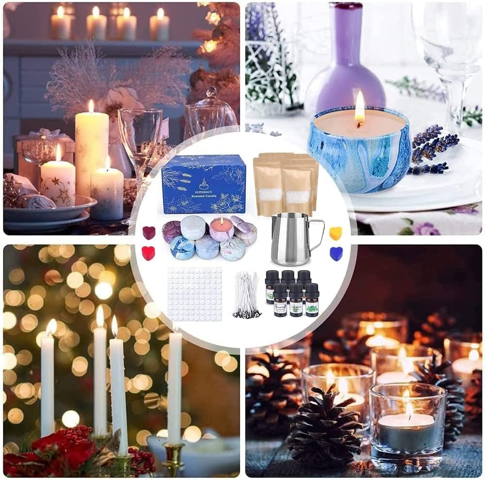 Candles Making Kit for Adult - Christmas DIY Gift for Kid and Beginner, Includes Beeswax, Essential Oils, Dyes, and More DIY Candle Making Supplies