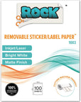 Paper Scissors Removable Sticker Paper 8.5"X11" 100 Count