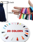 200PCS Mini Tassel Kit Tiny Craft Tassel 1.2 Inch Handmade Soft Craft with Golden Jump Ring for Earring Jewelry Making, DIY Projects, Making Garland Keychain, Bookmarks, 20 Colors