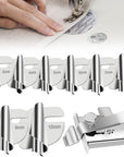 Sewing Rolled Hemmer Foot Set 8 Pcs (3/4/5/6/7/8/9/10 MM), 1 Pcs Sewing Magnetic Seam Guide, Rolled Hem Hammer Foot, Sewing Machine Tools & Accessories, Universal Sewing Machine Screws (3 Pcs)