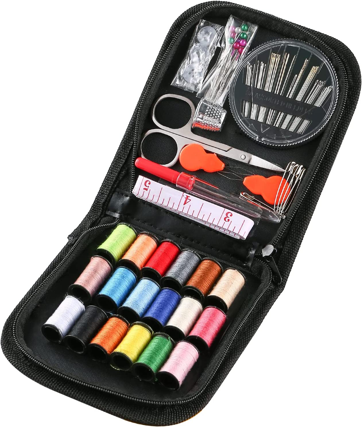 Mini Travel Sewing Kit,  DIY Premium Sewing Supplies,Basic Sewing Kit for Adults,Beginners,Home,Emergency Filled with Repair Kit and Sewing Needles,Thread,Scissors,Thimble,Tape Measure Etc