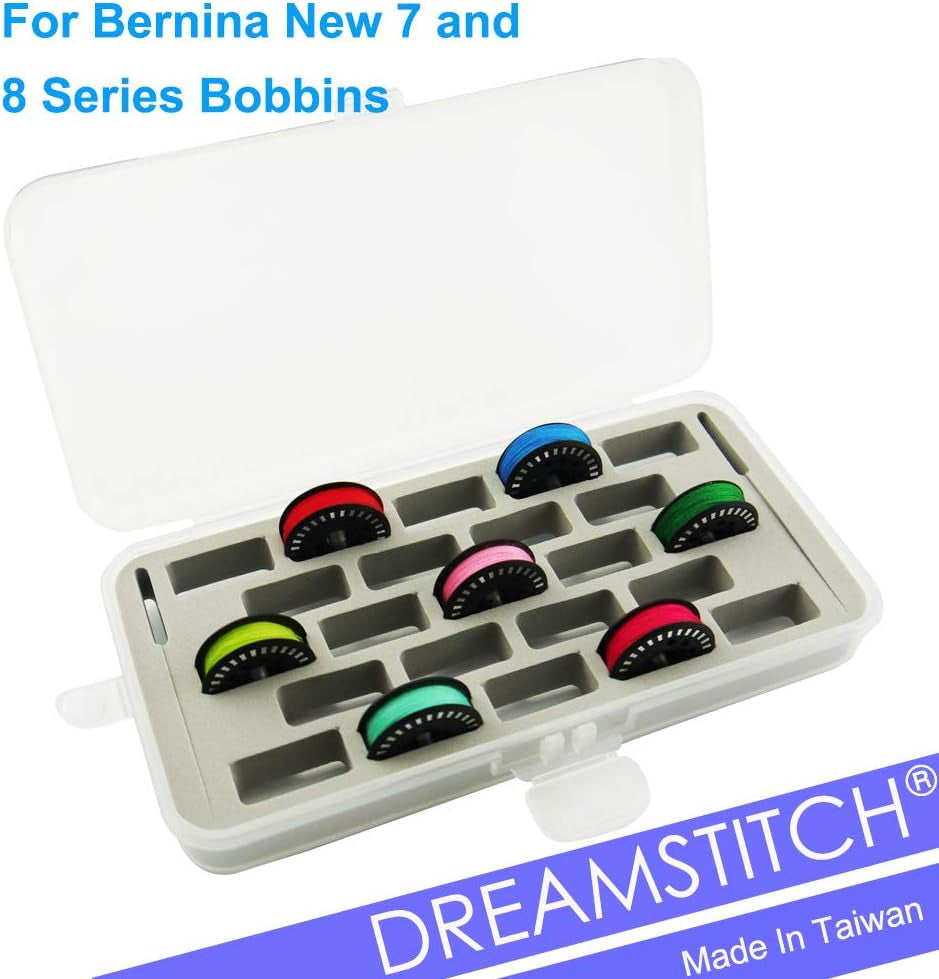 Bobbin Case for Bernina New 7 and 8 Series Jumbo Bobbin Sewing Bobbin Storage Case and Saver Holds 23 Bobbins Box Organizer - Gray