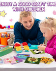 8-In-1 Cross Stitch Kit for Beginners Kids, Includes 8 PCS Plastic Canvas with Pre-Patterns, 13 Colors Threads, Instructions, Embroidery Needles for Beginners Sewing