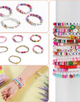 21600 Pcs Clay Beads Bracelet Making Kit, 144 Colors 6 Boxes Polymer Heishi Clay Beads for Jewelry Making, Flat round Beads with Letter Beads Charms Elastic String Gifts for Kids Ages 6+