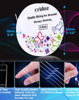 Stretchy String for Bracelets,  5 Rolls Clear Elastic String Stretch Cord Jewelry Bead Bracelet String with 2 Pcs Beading Needles for Seed Beads, Pony Beads