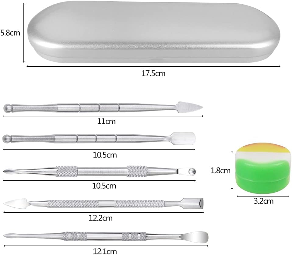 15 Pieces Wax Carving Tools,Stainless Steel Double-Ended Wax Sculpting Tools with 2Pcs Silicone Containers and 2Pcs Portable Metal Case for Wood Clay Pottery