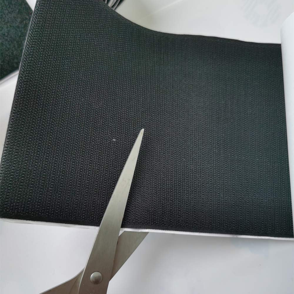 6 Inch Width Self Adhesive Hook and Loop Fastening Tape Heavy Duty Strips 1 Yard (Black, 6 Inch X 1.1 Yard)