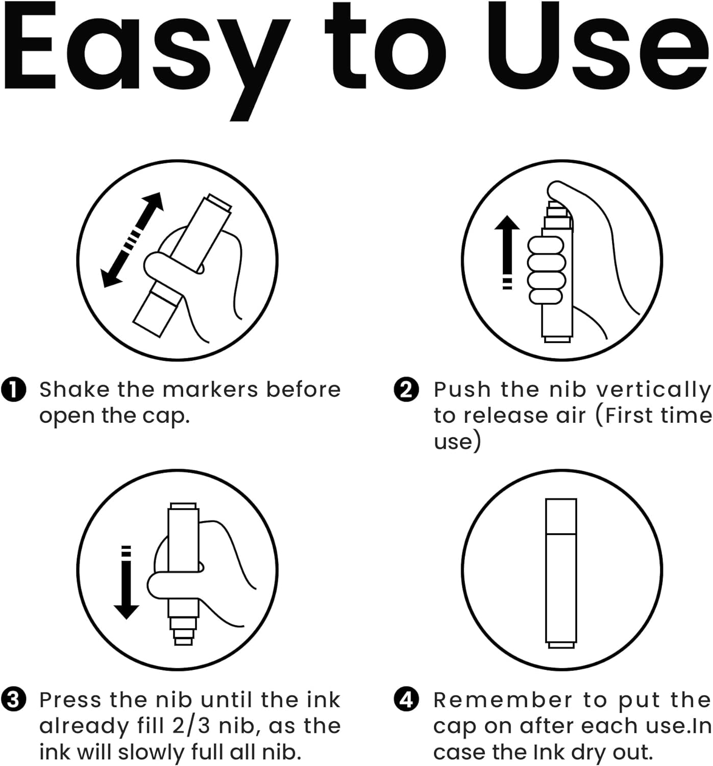 Liquid Chalk Markers Erasable Window Paint Pen: 15Mm Jumbo Wet Erase Glass Washable Markers Large Wide Tip 1 Black 2 White Chalk Markers for Chalkboard Blackboard Mirror Auto Car