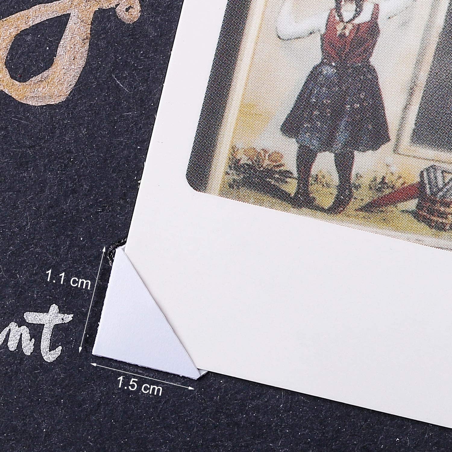 2040 Pieces Photo Corners Stickers for Photo Album Scrapbook (Black and Transparent)