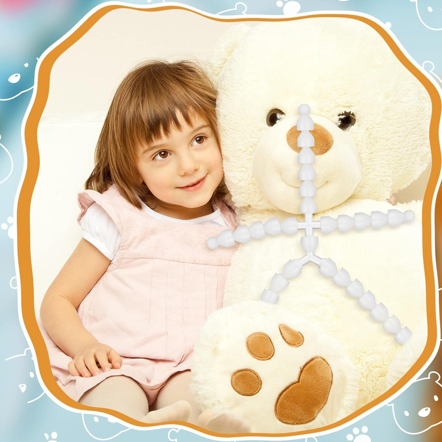 144 Pieces Doll Armature Set with 4Y and 4X Chest Connectors Flexible Doll Joints Plastic Ball for Stuffed Animal Bear Dolls Making DIY Crafts Need Use Special Pliers (16 Mm)