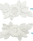 12 Pieces Flower Lace Embroidered Applique 3D Floral Sew on Patches for Clothes Repairing Decorating Wedding Dress DIY Sewing Craft (White)