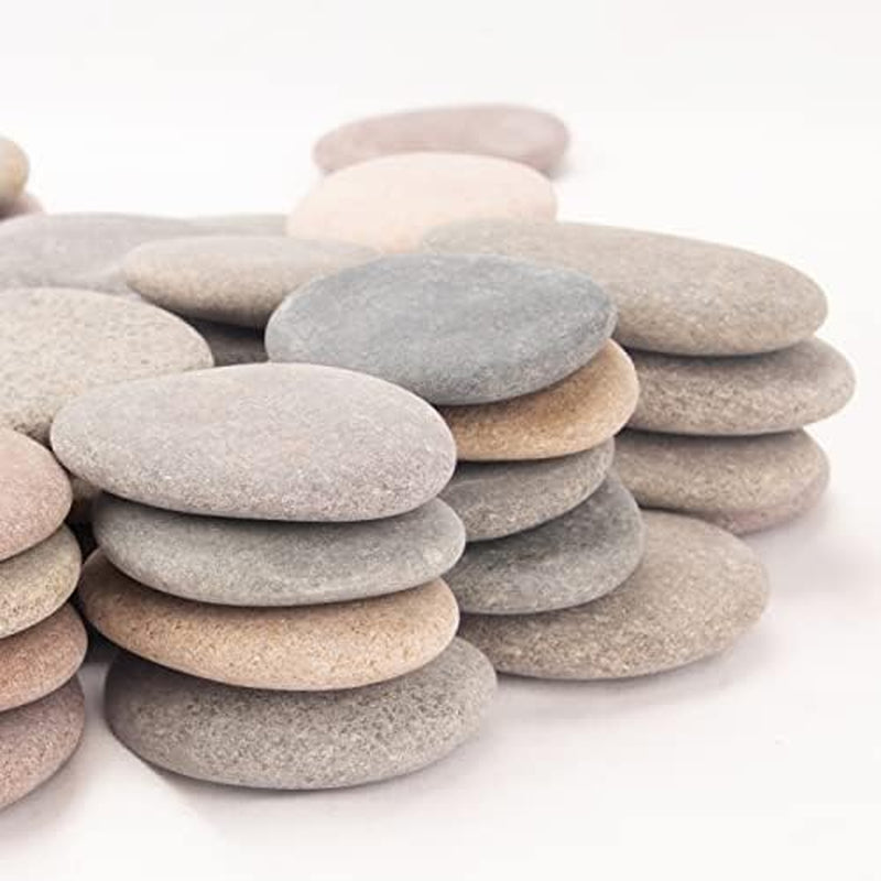 [About 97 PCS - 105 PCS](18 Pounds) Painting Rocks,2.33"-3.72" River Rocks,Diy Rocks,Flat Rocks,Craft Rocks,Natural Stones