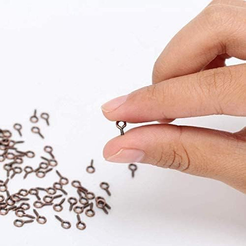 6 Color 600-1200Pcs Small Screw Pins, Threaded Silver Clasps and Hooks for Jewelry Making (600)