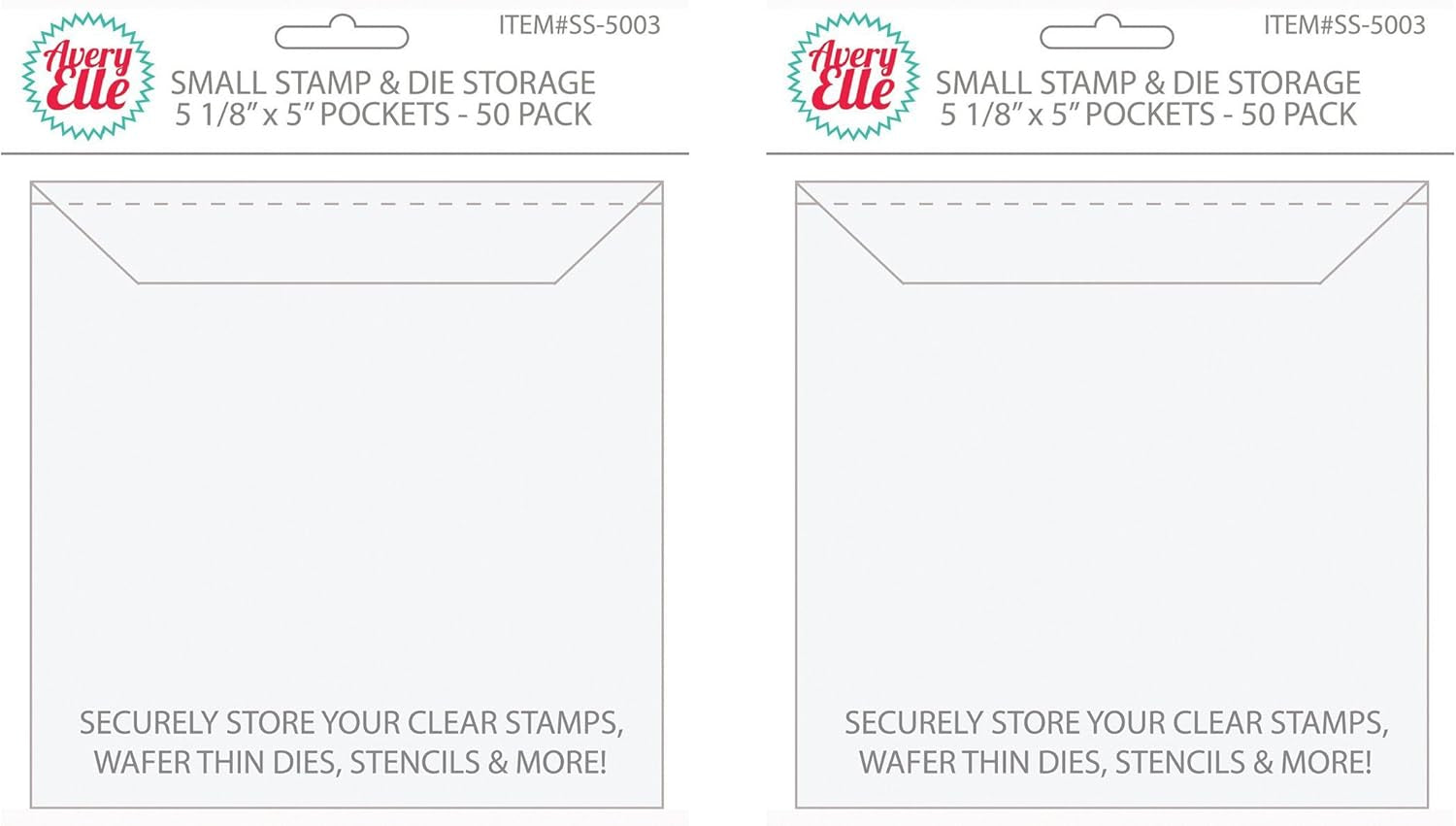 SS-5003 Stamp & Die Storage Pockets 50/Pkg-Small 5"X5", None