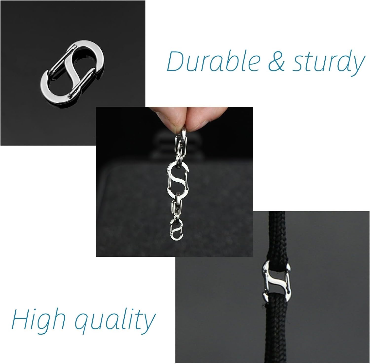 Double Opening Shortener Clasp, Necklace Clasps Connector Hooks Clips, Shortener Clasp, Hook Lock Connector for Jewelry Making 6Pcs, OL003