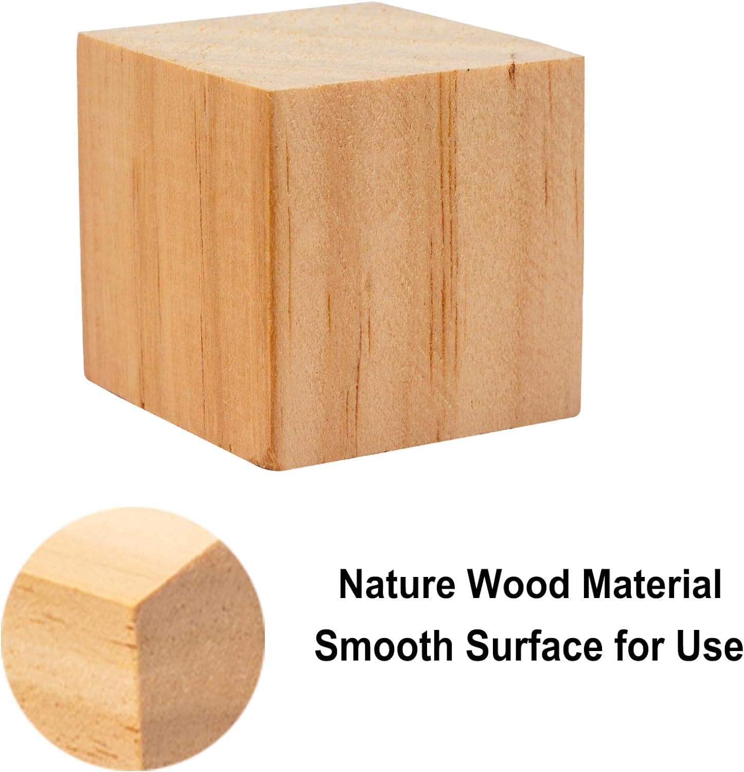 4PACK Wooden Blocks for Crafts, Unfinished Wood Cubes Blocks, 3 Inch Natural Wooden Blocks, Wood Square Blocks, Wooden Cubes for Arts and Crafts and DIY Projects